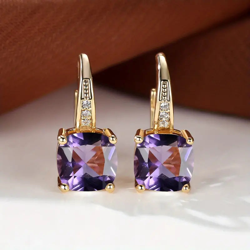 Mystica™ | Gold Stone Hoop Earrings
