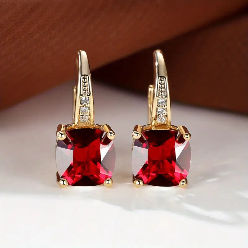 Mystica™ | Gold Stone Hoop Earrings