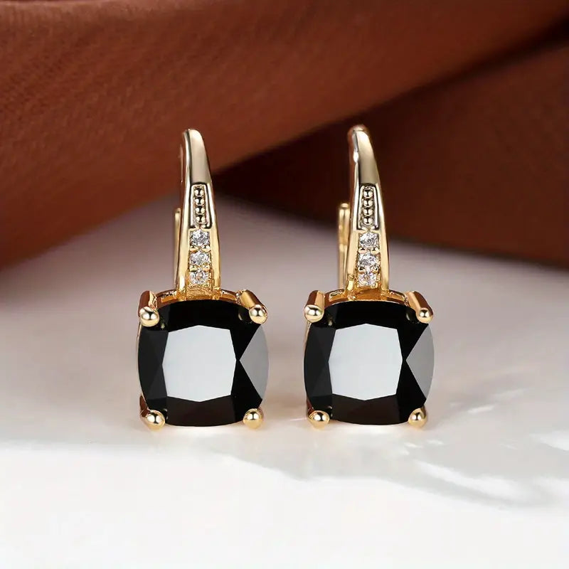 Mystica™ | Gold Stone Hoop Earrings