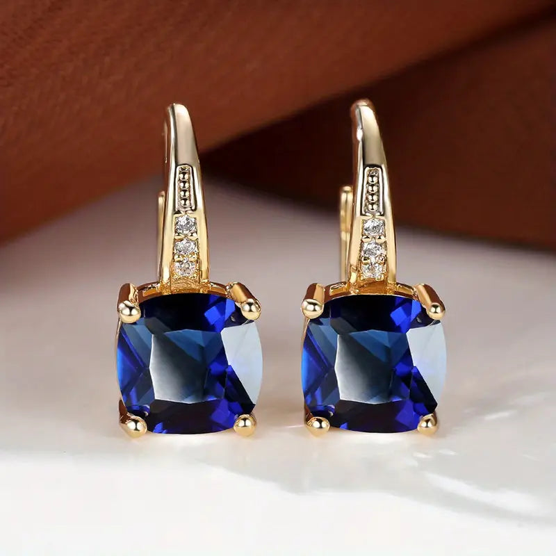 Mystica™ | Gold Stone Hoop Earrings