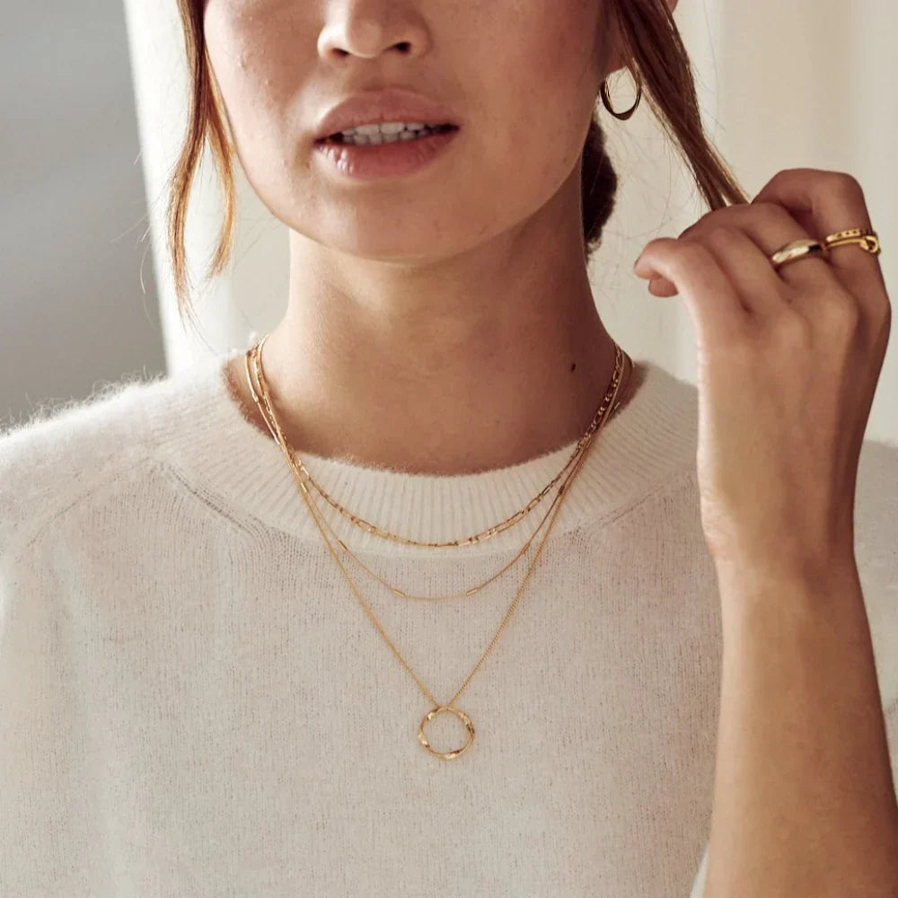 Circa™ | Gold Open Circle Three Row Necklace