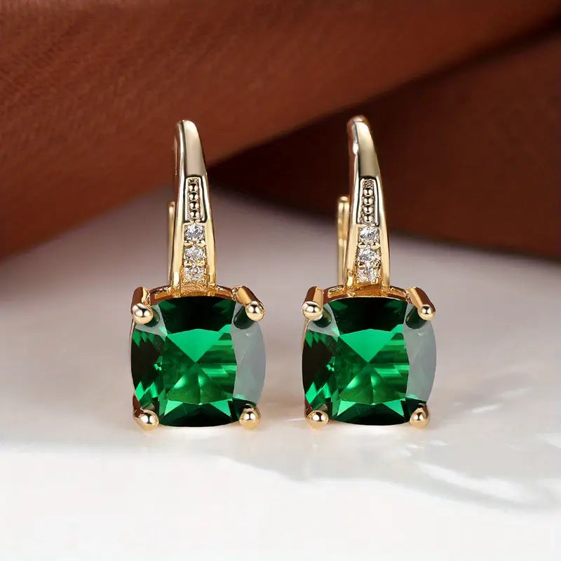 Mystica™ | Gold Stone Hoop Earrings