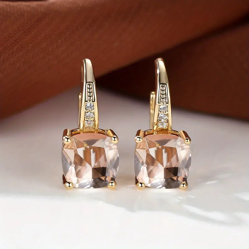 Mystica™ | Gold Stone Hoop Earrings