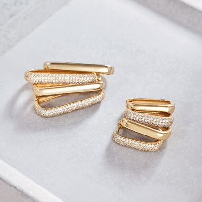 Icona™ | Gold Large Pave Hoop Earrings